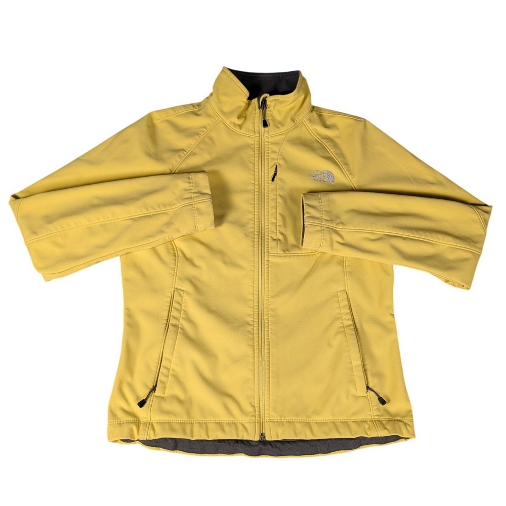 The North Face Womens Apex Bionic Softshell Jacket Yellow Full Zip Mock Neck M
